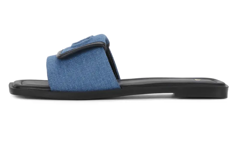 CHARLES&KEITH Small Ck Sheepskin Slide Slippers 1.1cm Women's White/Blue