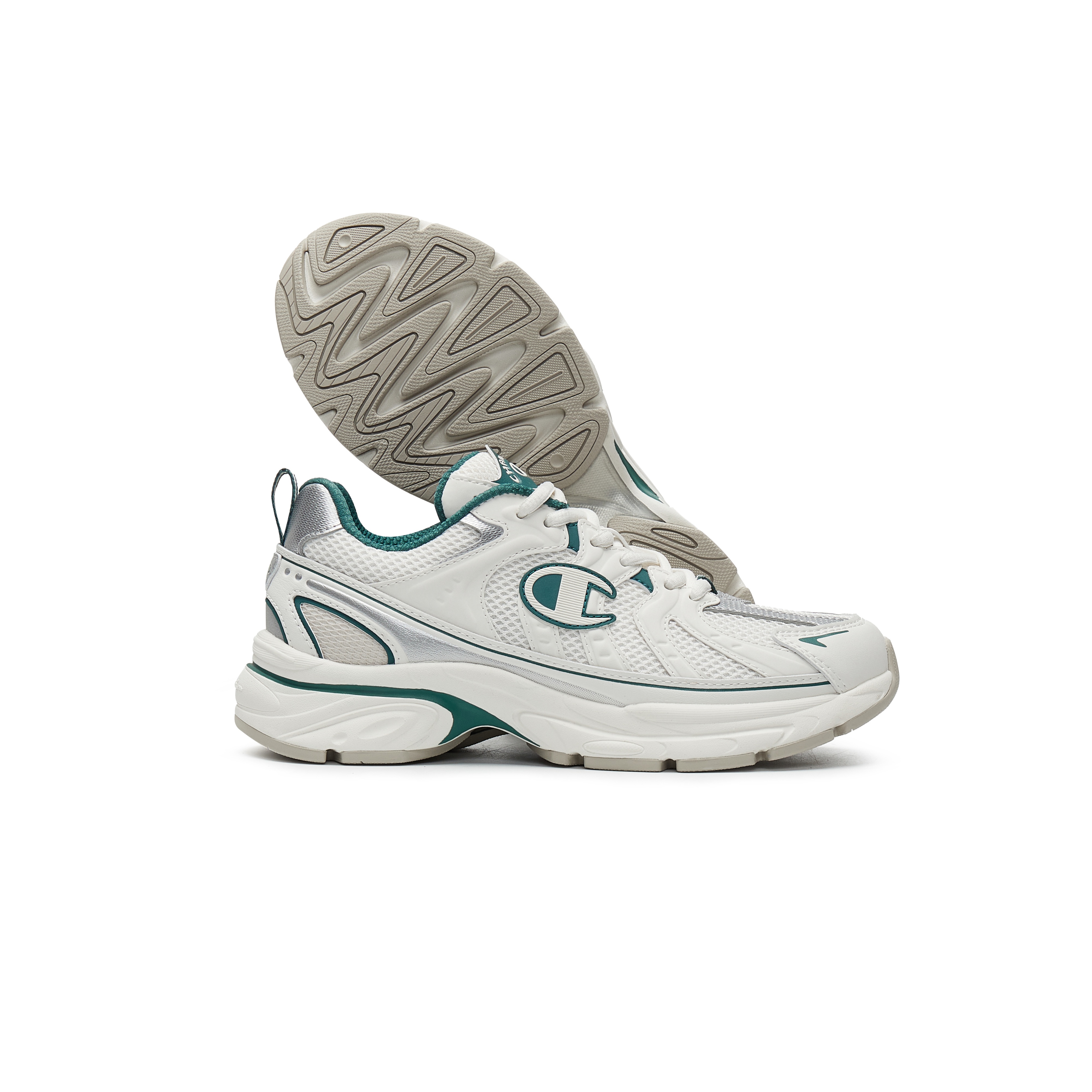 Champion Fabric Low top Running Shoes Men’s Milk White/Fir Green