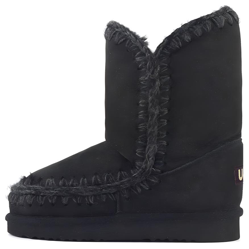 MOU Suede Short Snow Boots Women's Black