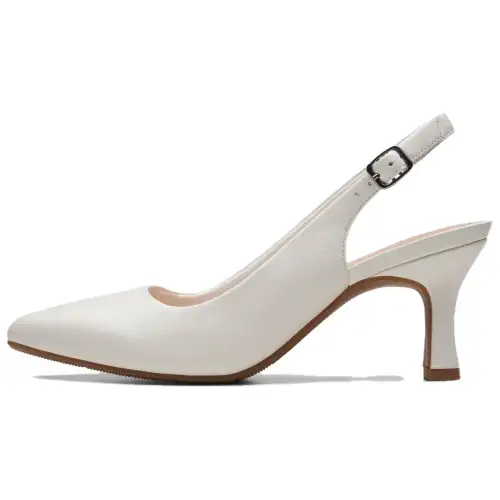 Clarks Leather Slim Heel High Heels 7cm Women's White