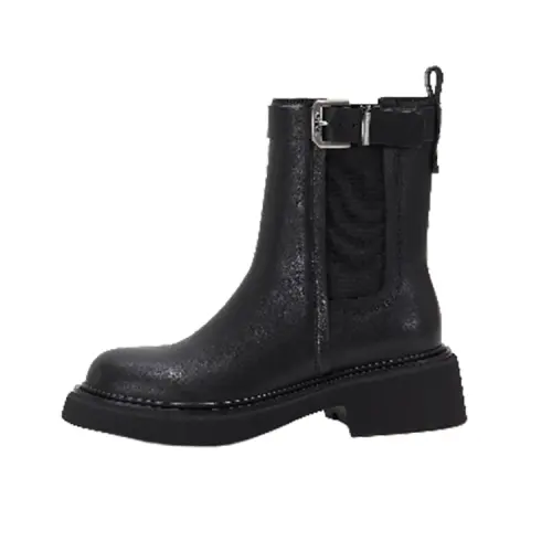 Teenie Weenie Cow Leather Short Chelsea Boots 5CM Women's