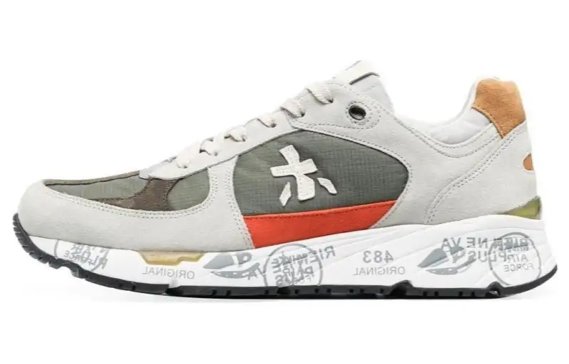 PREMIATA Cow Leather Low top Casual Shoes Men's Gray Green
