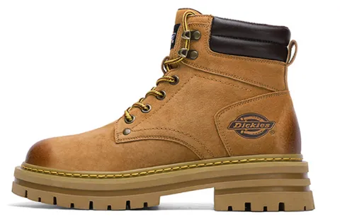 Dickies Split Pig Leather Slip Resistant Casual Shoes, Fashion High Top, Fleece Lined 12cm Outdoor Boots Men's