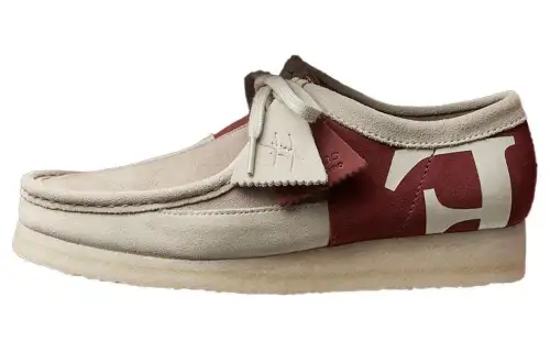 FRANCK PELLEGRINO x Clarks Suede Casual Shoes Women's Beige Red