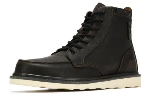 CAT Top Grain Cow Leather Short Combat Boots Men's Black