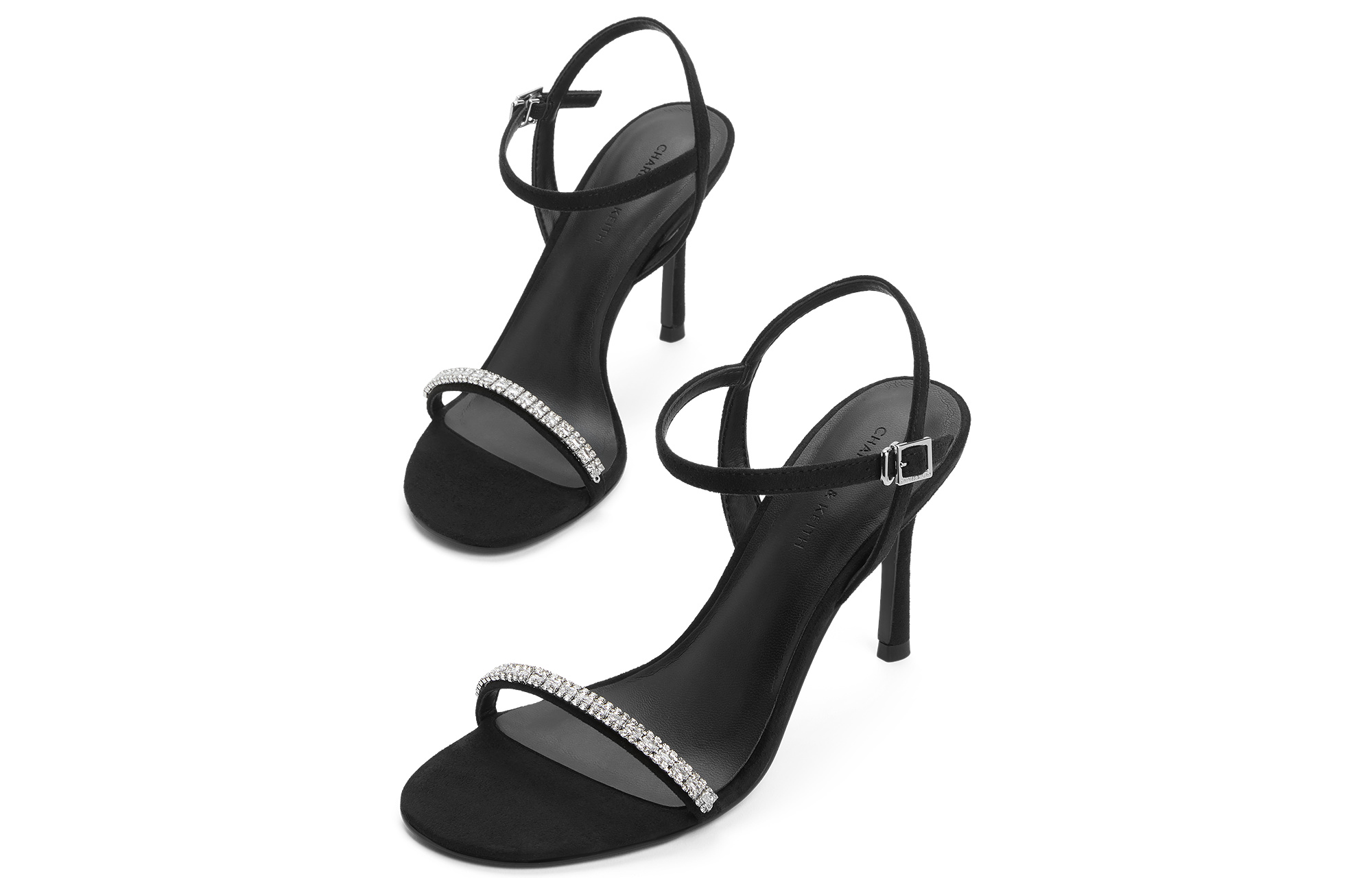 CHARLES&KEITH Small Ck PU, Textile High Heel One Strap Sandals 9.2cm Women's Multicolor