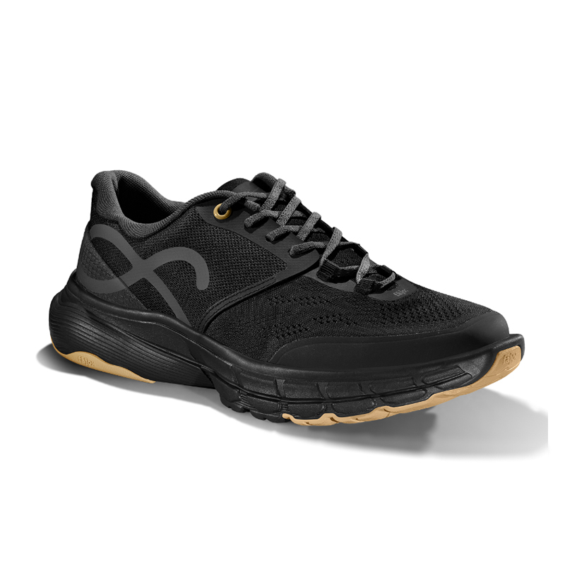 FAJO Cushioning Breathable Lightweight Reflective Anti Rollover Low top Running Shoes Unisex Black River Color