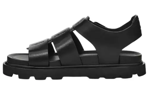 UGG Capitelle Strap Leather Roman Sandals Women's Black