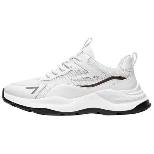 JANE HARLOW Leather Breathable And Lightweight Low top Casual Shoes Men's White