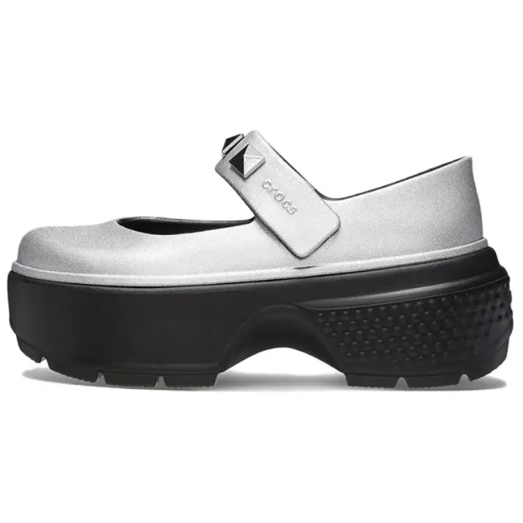 Crocs Platform Mary Jane Shoes Unisex Silver