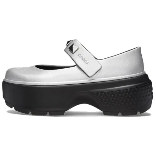 Crocs Platform Mary Jane Shoes Unisex Silver