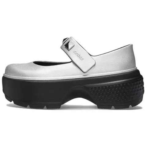 Crocs Platform Mary Jane Shoes Unisex Silver