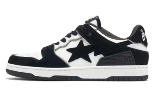 A BATHING APE SK8 Abrasion Resistant Low top Skateboard Shoes Men's Black