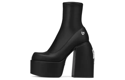 Naked Wolfe Sugar Leather Ankle Boots 13cm Women's Black