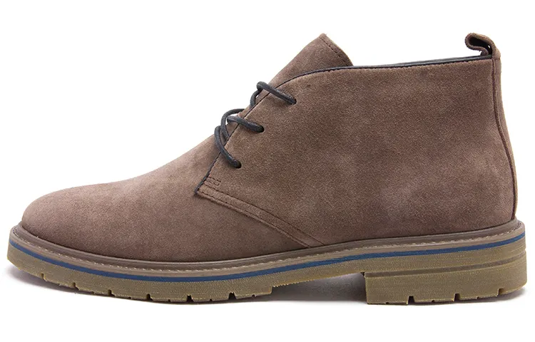 Anthony Miles Cow Leather Ankle Boots Men's Red Brown