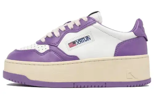 AUTRY Medalist Leather Low top Skateboard Shoes Women's White Purple