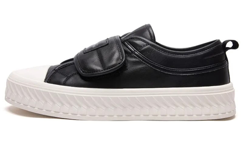 Anthony Miles Anthony Miller Cow Leather Low top Skateboard Shoes Men's Black White