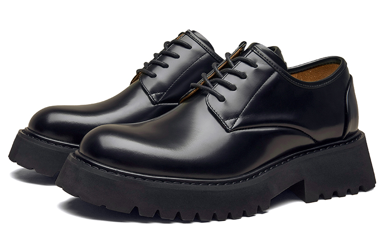 Beau Today Cow Leather Casual Shoes Men's Black