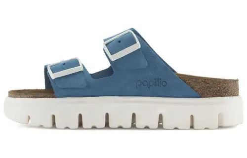 Birkenstock Arizona Leather Slide Slippers Women's Blue