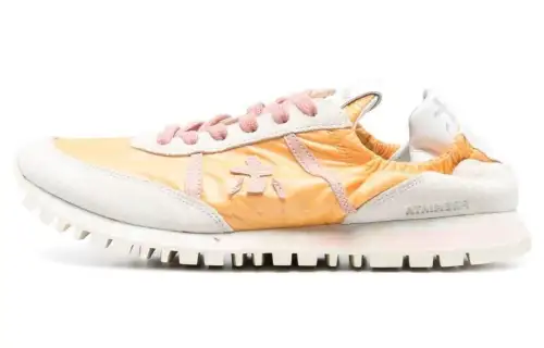 PREMIATA Sean Leather, Textile Low top Casual Shoes Men's Orange Gray