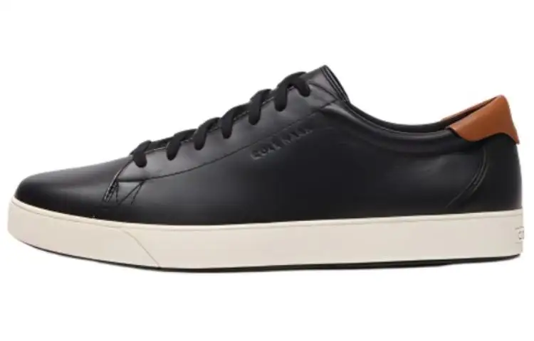 COLE HAAN Leather Low top Skateboard Shoes Men's Black