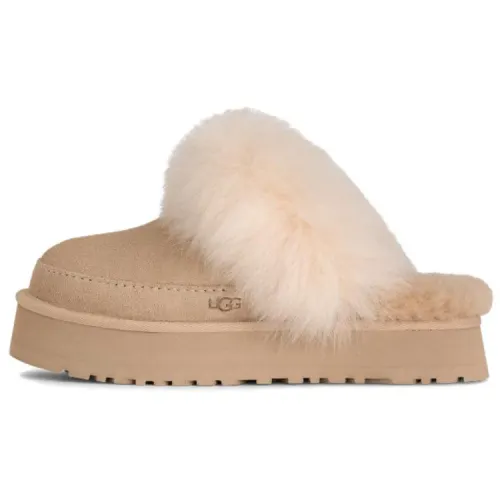 UGG Slipper Evolution Titskut Versatile, comfortable and velvet half-mug EVA toe-cap slippers for women, sandcastle brown