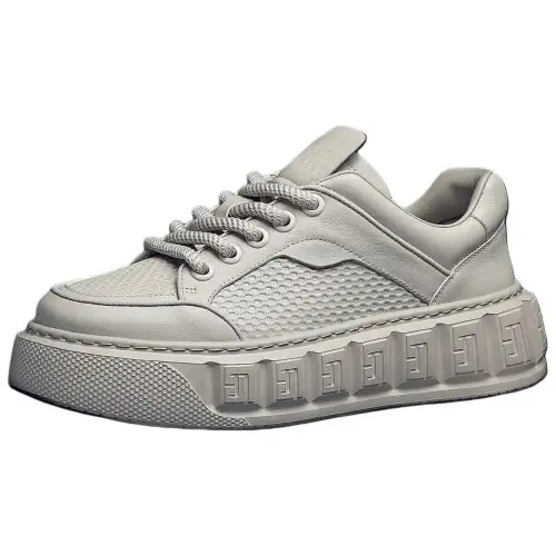 JANE HARLOW Leather Low top Skateboard Shoes Men's Gray