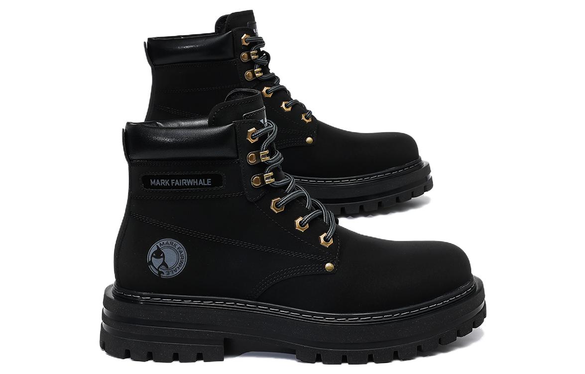 FAIRWHALE Combat Boots Men's Black/Ginger Yellow