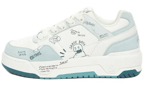 JACK JONES Graffiti pattern, trendy, versatile and comfortable, wear-resistant and lightweight, low-top sneakers, same style for men and women, light blue