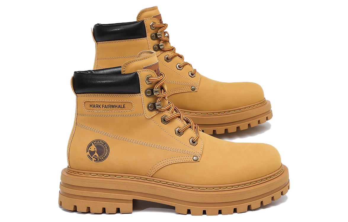 FAIRWHALE Combat Boots Men's Black/Ginger Yellow