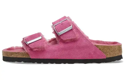 Birkenstock Arizona Shearling Suede Fuchsia Tulip