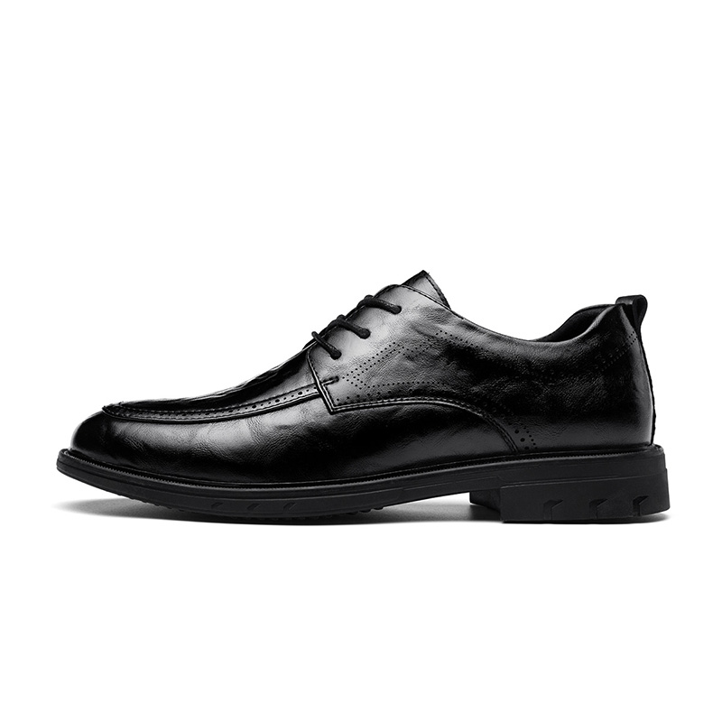 CARTELO Cow Split Leather Dress Shoes Men's Black