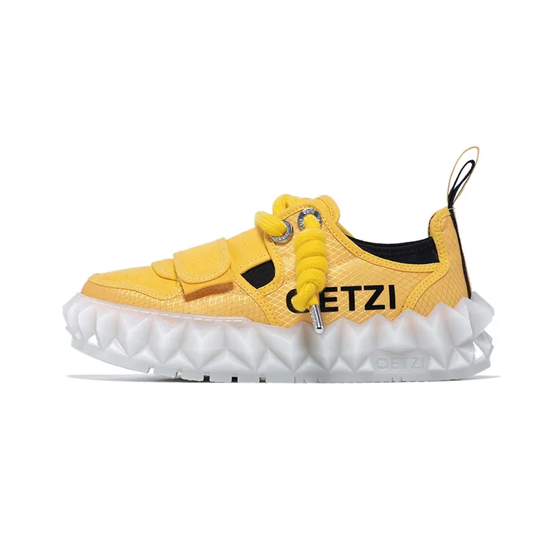 OETZI Fabric Stylish Skateboarding Shoes Unisex Yellow
