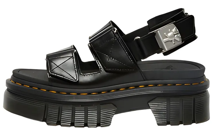 HEAVEN MJ x Dr.Martens Ricki 2 Strap Leather Fashion Sandal Women's Black