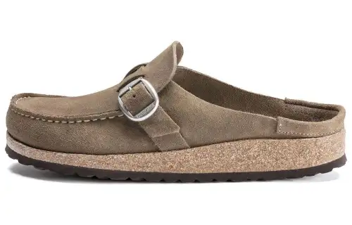 Birkenstock Suede Closed Toe Slippers Unisex Taupe