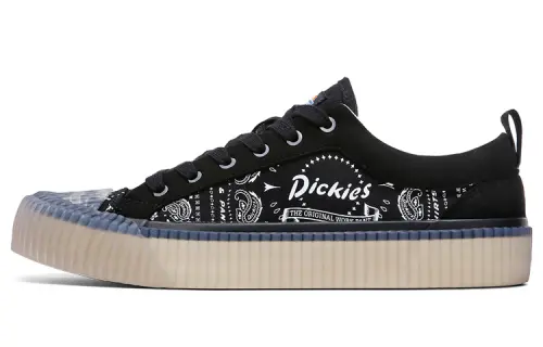 Dickies Letter Print Slip Resistant Abrasion Resistant Low top Canvas Shoes Men's Black