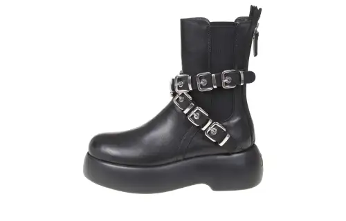 AGL Leather Fashion Ankle Boots Women's Black