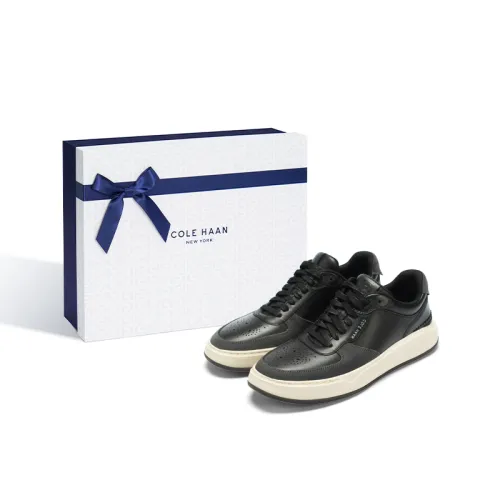 COLE HAAN Cow Leather Low top Skateboard Shoes Men's Gray Black