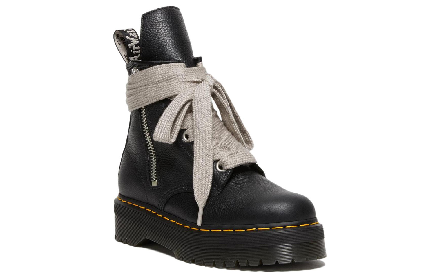 1460 Rick Owens x 1460 Dr.Martens Quad Platform Leather Boot 'Black Lunar'