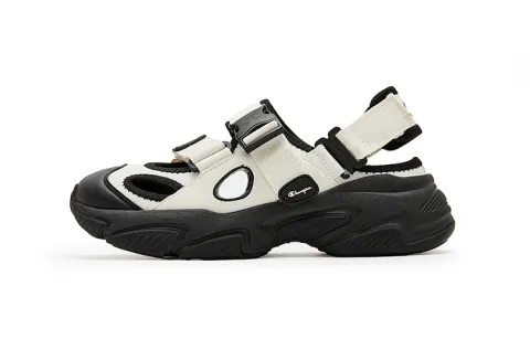 Champion Fabric Beach Sandals Women's Black White
