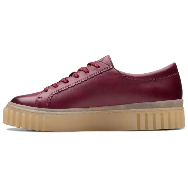 Clarks Leather Abrasion Resistant Low top Skateboard Shoes Women's Red