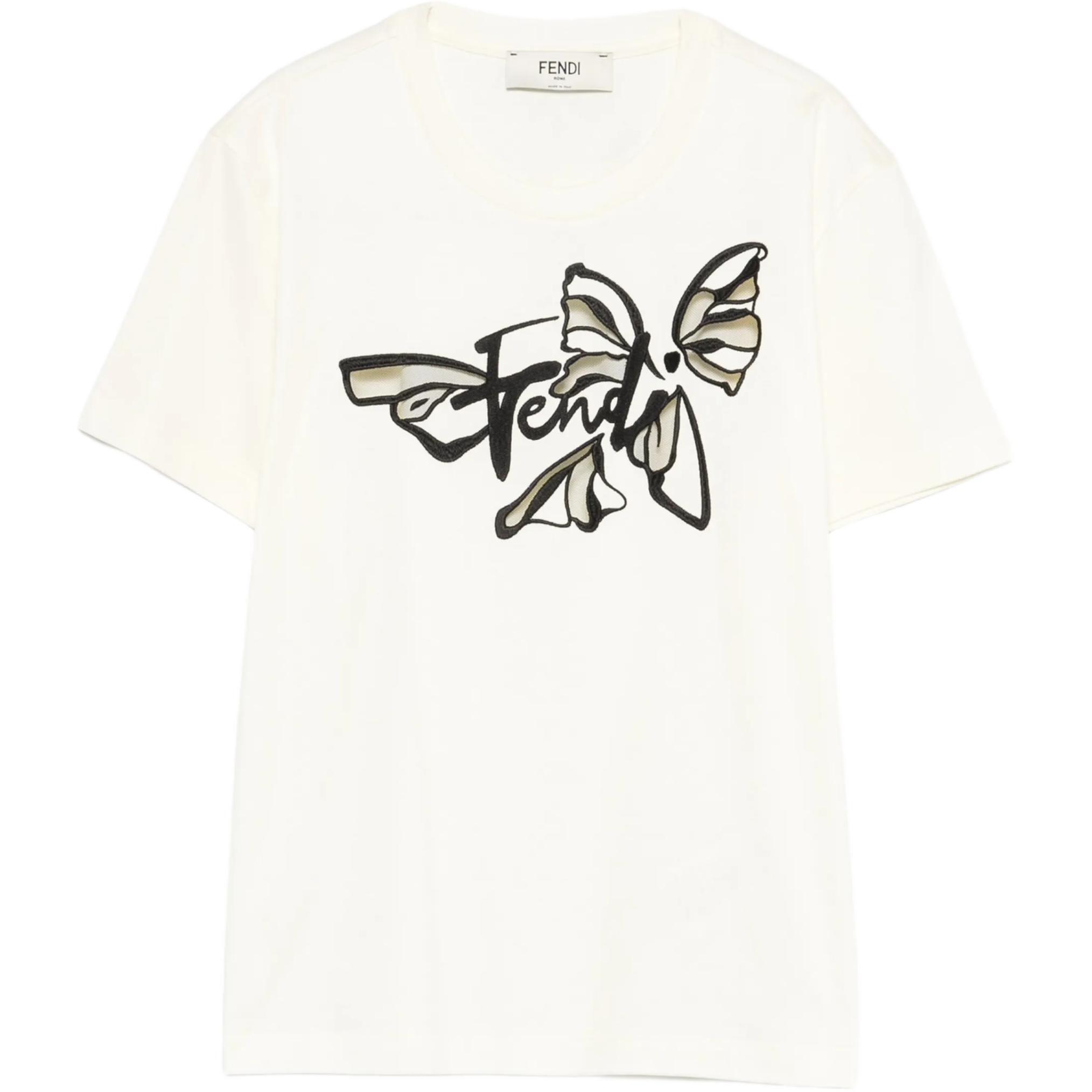 Женская футболка Fendi Logo (белая)
