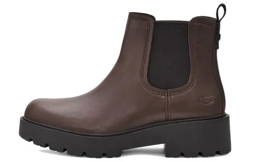 UGG Leather Short Chelsea Boots Women's Coffee