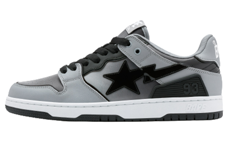 Мужские кеды A BATHING APE SK8 STA (черно-бело-серые)