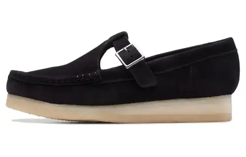 Clarks Originals WALLABEE T Bar Casual Shoes Women's Black