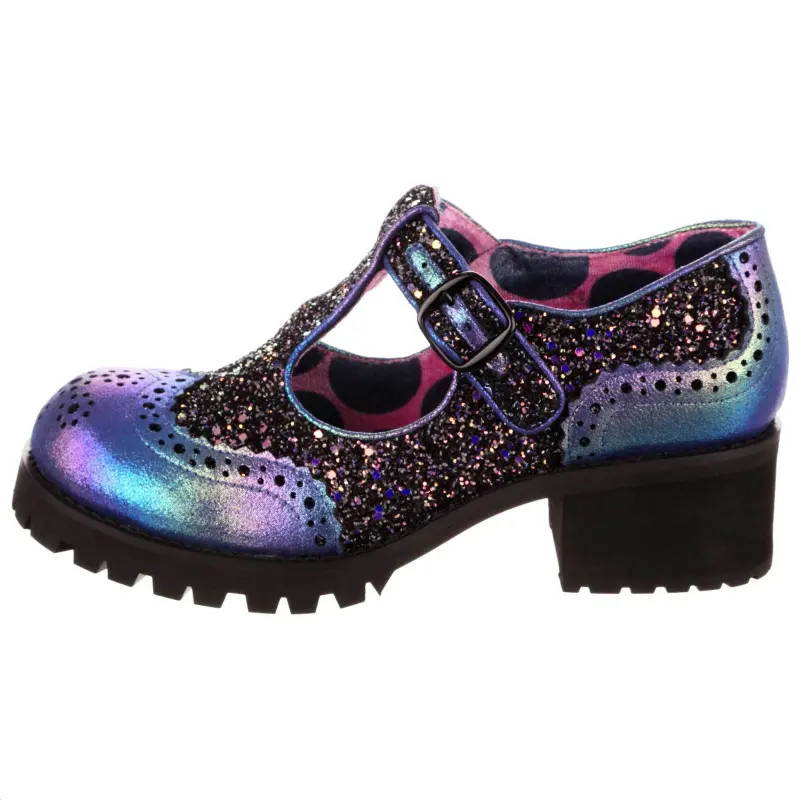 IRREGULAR CHOICE Pu Comfortable Casual Shoes Women's Blue Purple