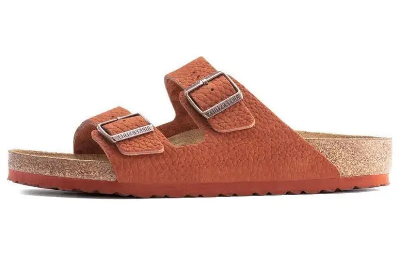 Birkenstock Leather Slide Slippers Men's Desert Brown