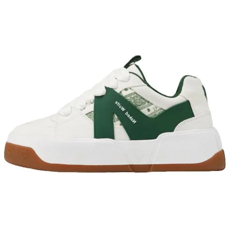 Naked Wolfe CALIFORNIA Cow Leather Low top Skateboard Shoes Men's Green