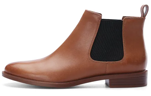 Clarks Top Grain Cow Leather Ankle Length Chelsea Boots Women's