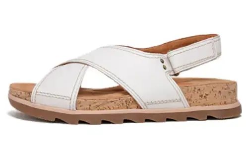Clarks Top Grain Cow Leather Beach Sandals Women's Brown